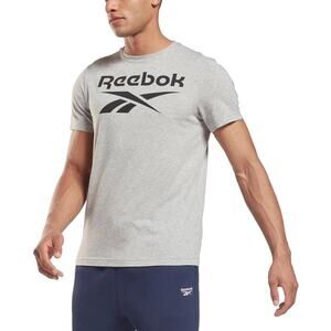 Reebok Men's Standard Big Logo Tee, Medium Heather Grey/Black Size L 12631